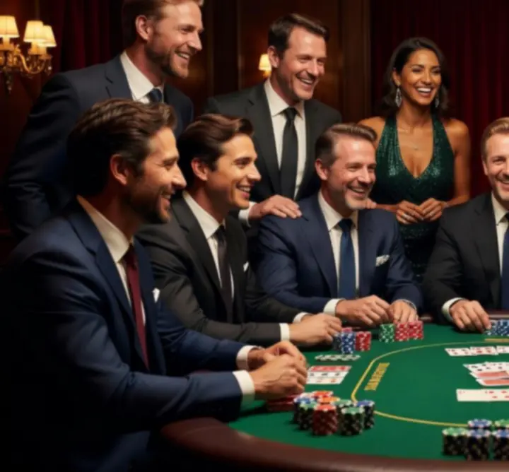 Goście przy stole pokerowym podczas eventu firmowego w Warszawie
