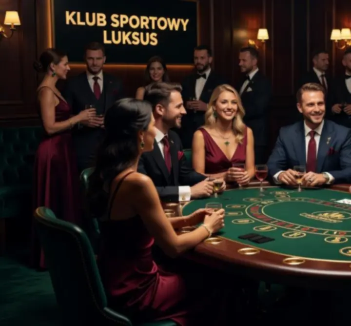 Luksusowy klubowy event kasynowy z eleganckim oświetleniem i stołami do gry